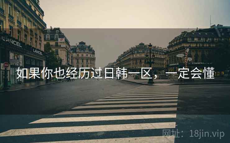 如果你也经历过日韩一区，一定会懂