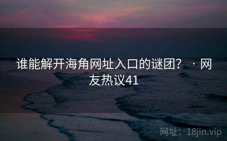 谁能解开海角网址入口的谜团？ · 网友热议41